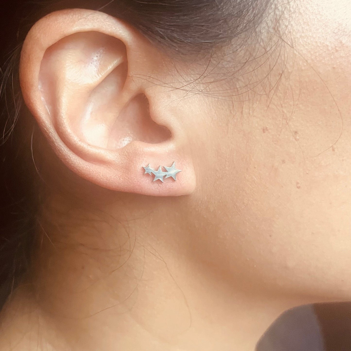 Oorbel Triple Star Zilver