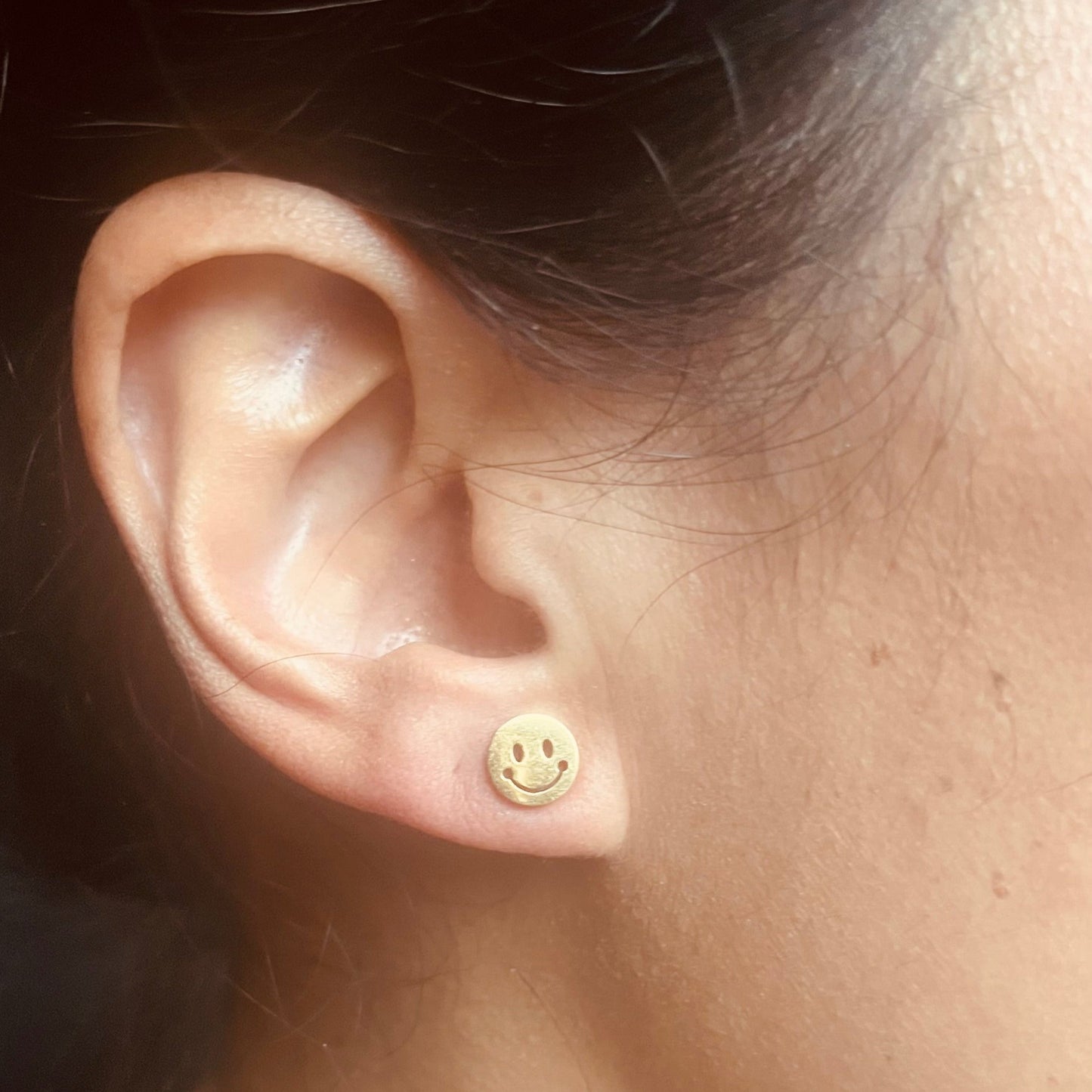Oorbel Smiley Goud