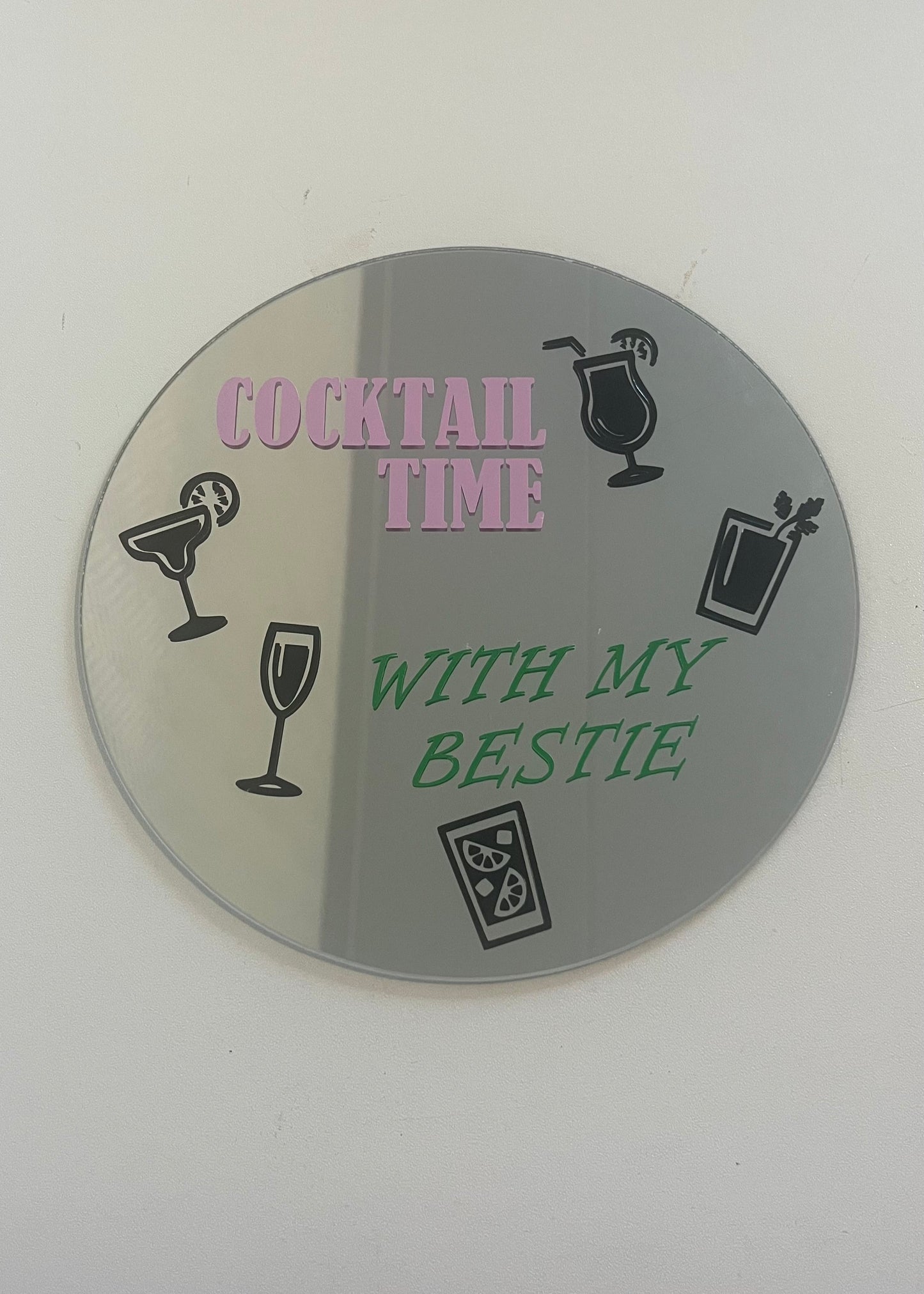 Bedrukte spiegel coctails