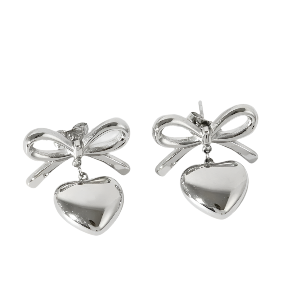 Oorbel HeartBow Zilver