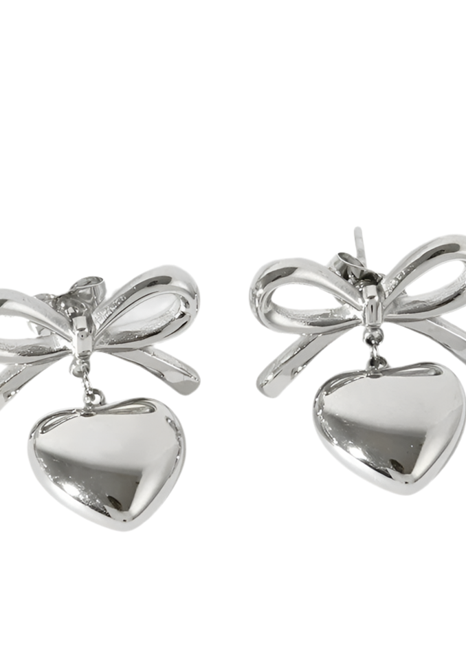 Oorbel HeartBow Zilver