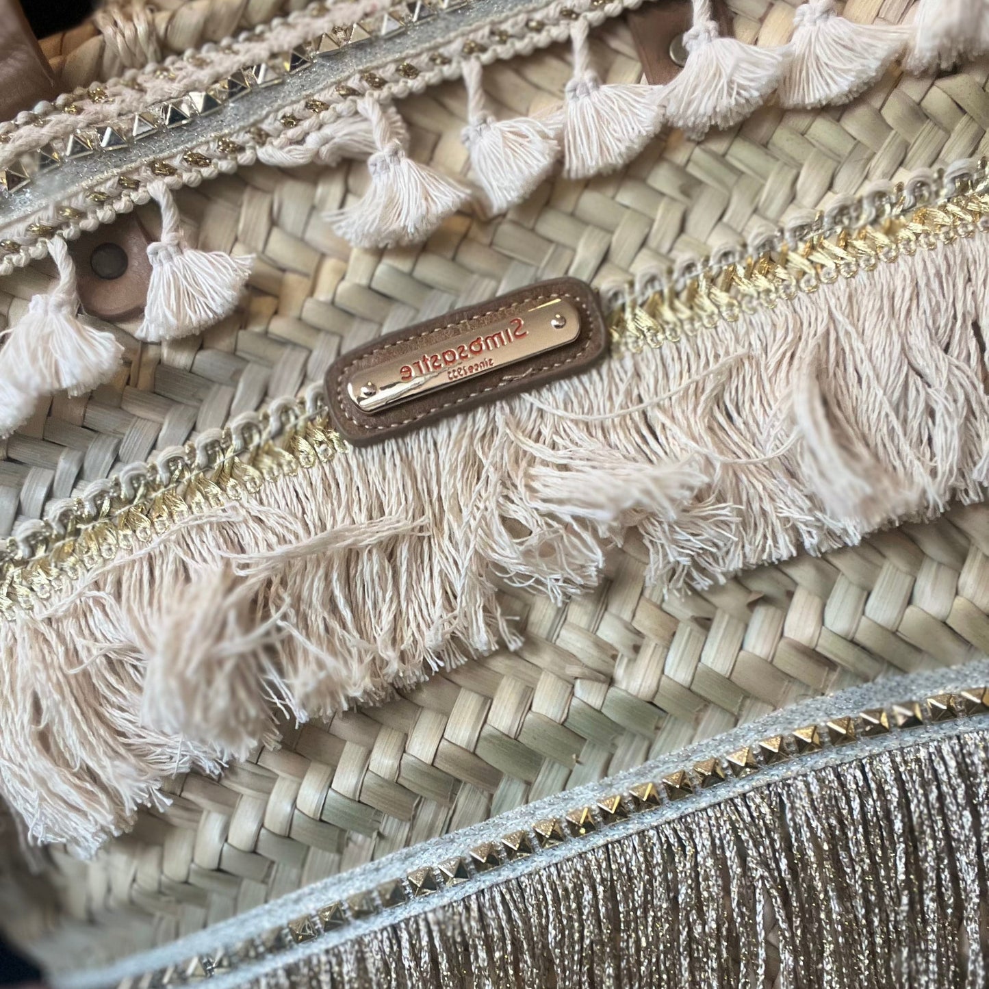 strandtas gold fringe