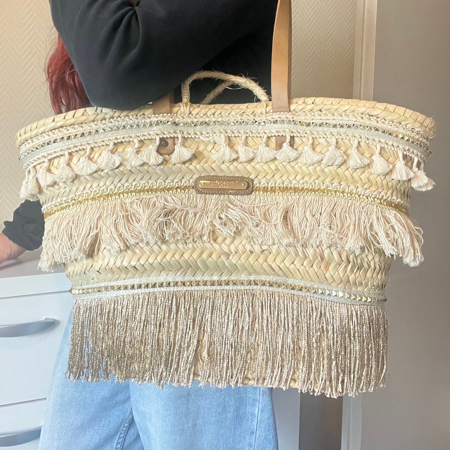 gold beachbag simosastre