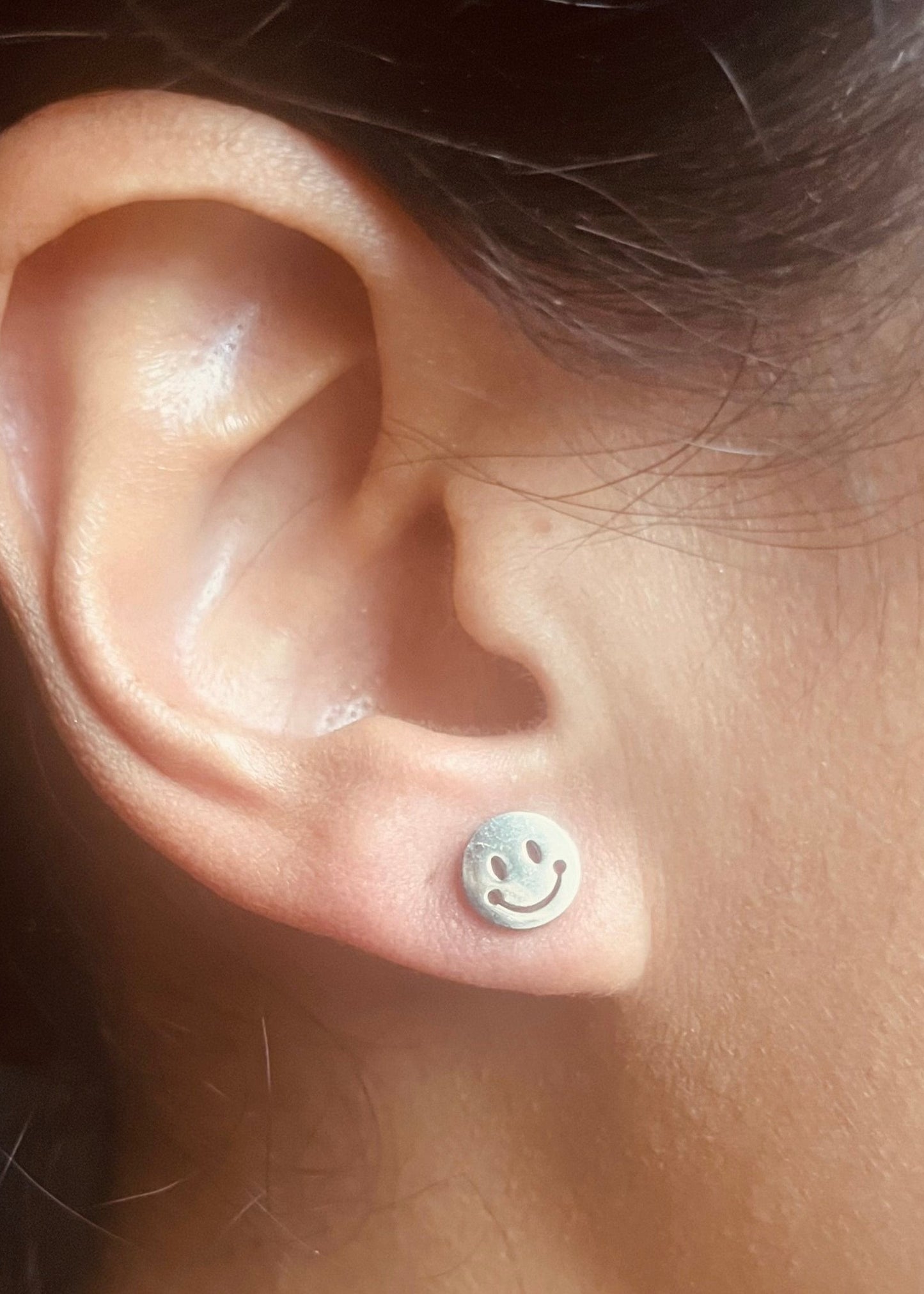 Oorbel Smiley Zilver