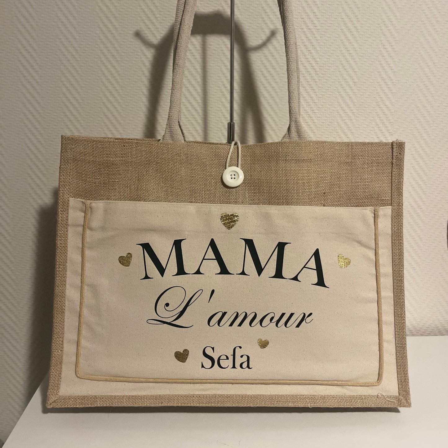 Jute shopper naar wens te personaliseren