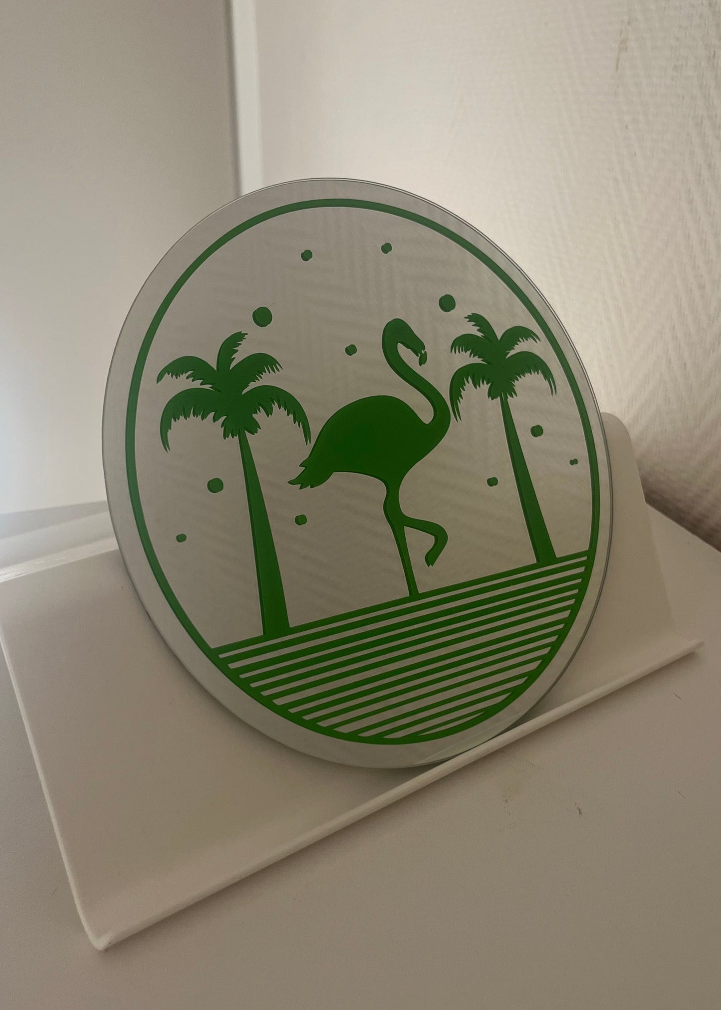 bedrukte hippe spiegele flamingo