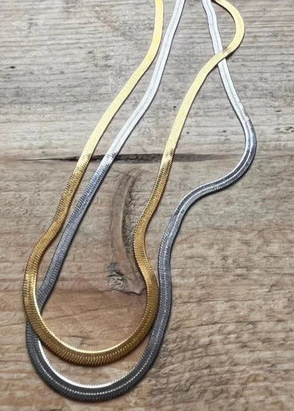 01 | Snake Ketting Stainless Steel Goud & Zilver