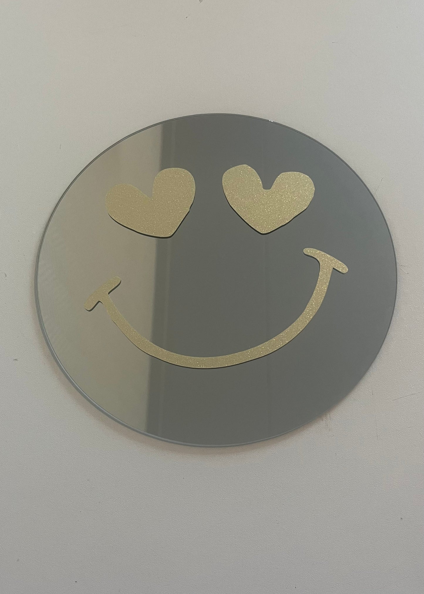 Bedrukte hippe spiegel smiley