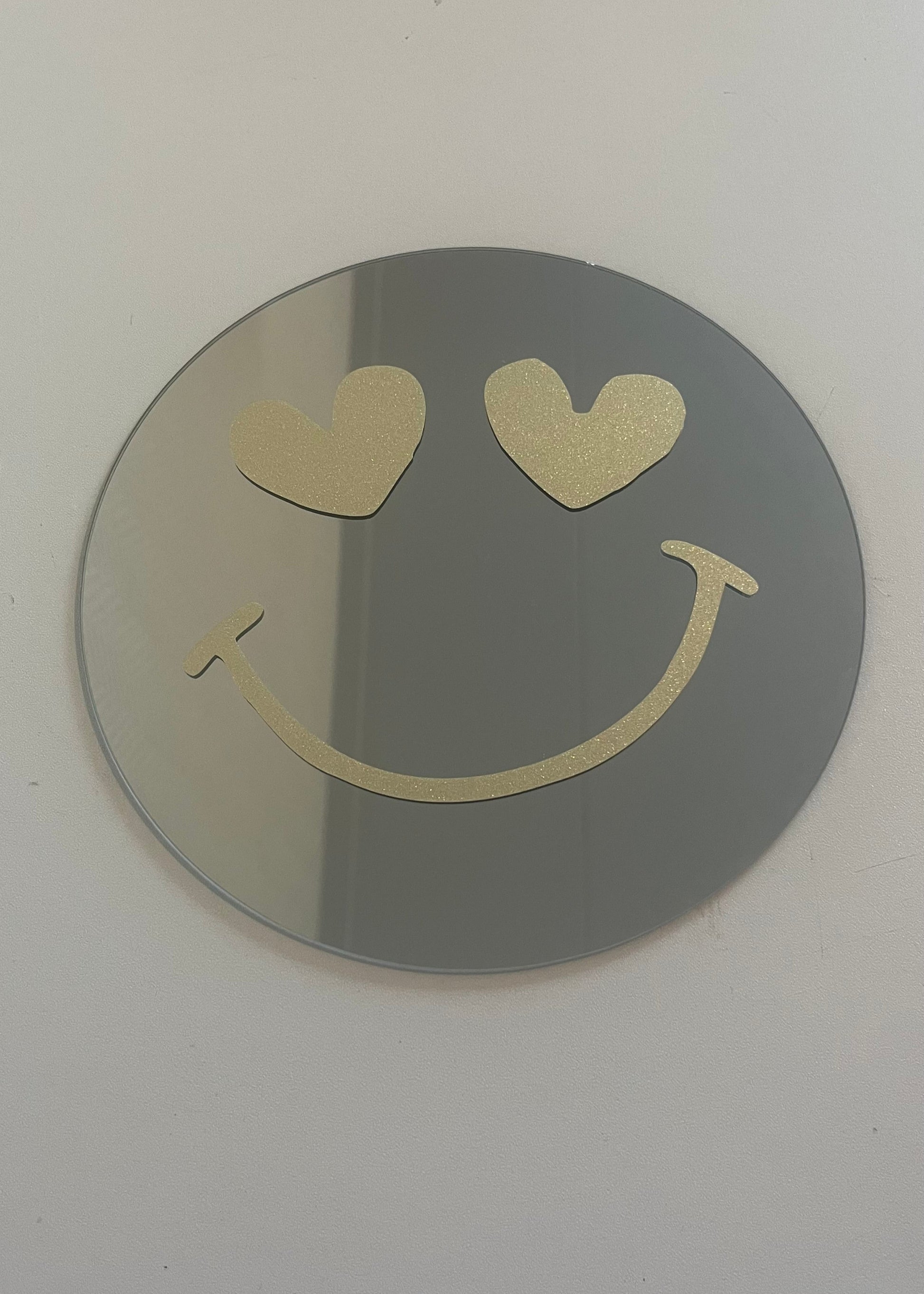 Bedrukte hippe spiegel smiley