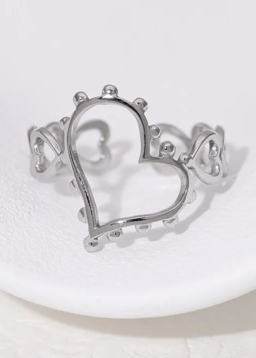 Stainless steel verstelbare ring, stijlvol, duurzaam en tijdloos sieraad voor elke look