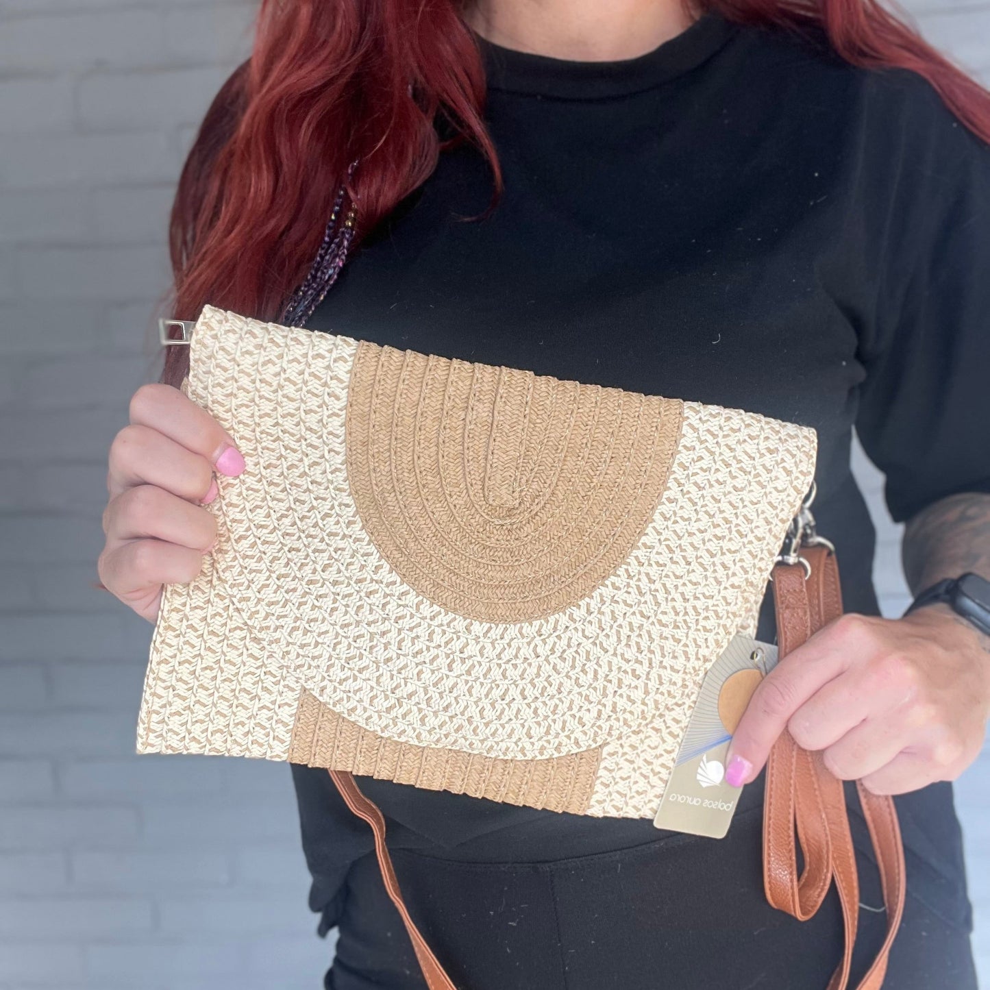 Schoudertas met klep Beige