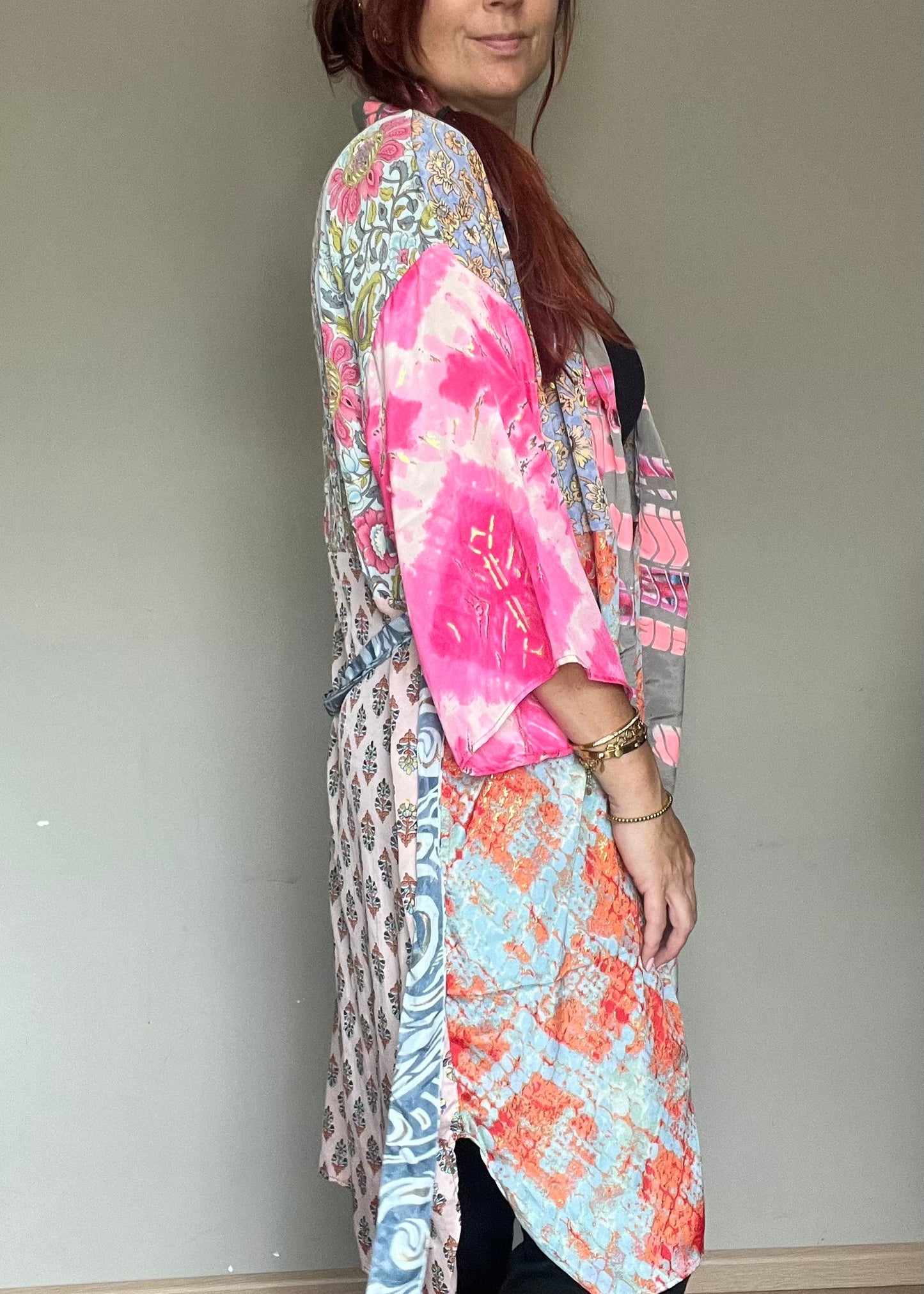 70% zijde luchtige kimono in verschillende hippe boho prints uit india. elk uniek!