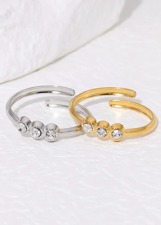 Stainless steel verstelbare ring, stijlvol, duurzaam en tijdloos sieraad voor elke look