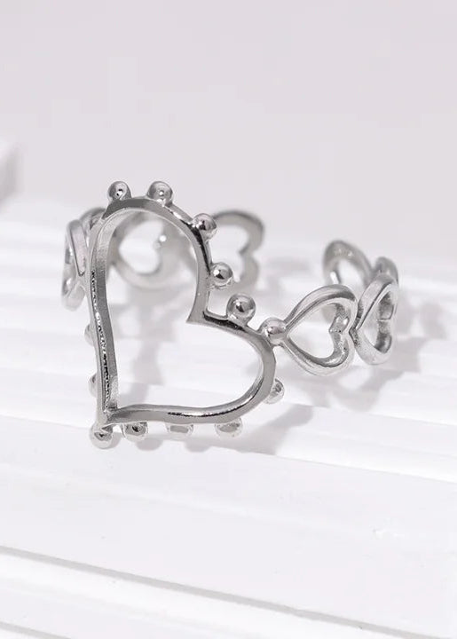Stainless steel verstelbare ring, stijlvol, duurzaam en tijdloos sieraad voor elke look
