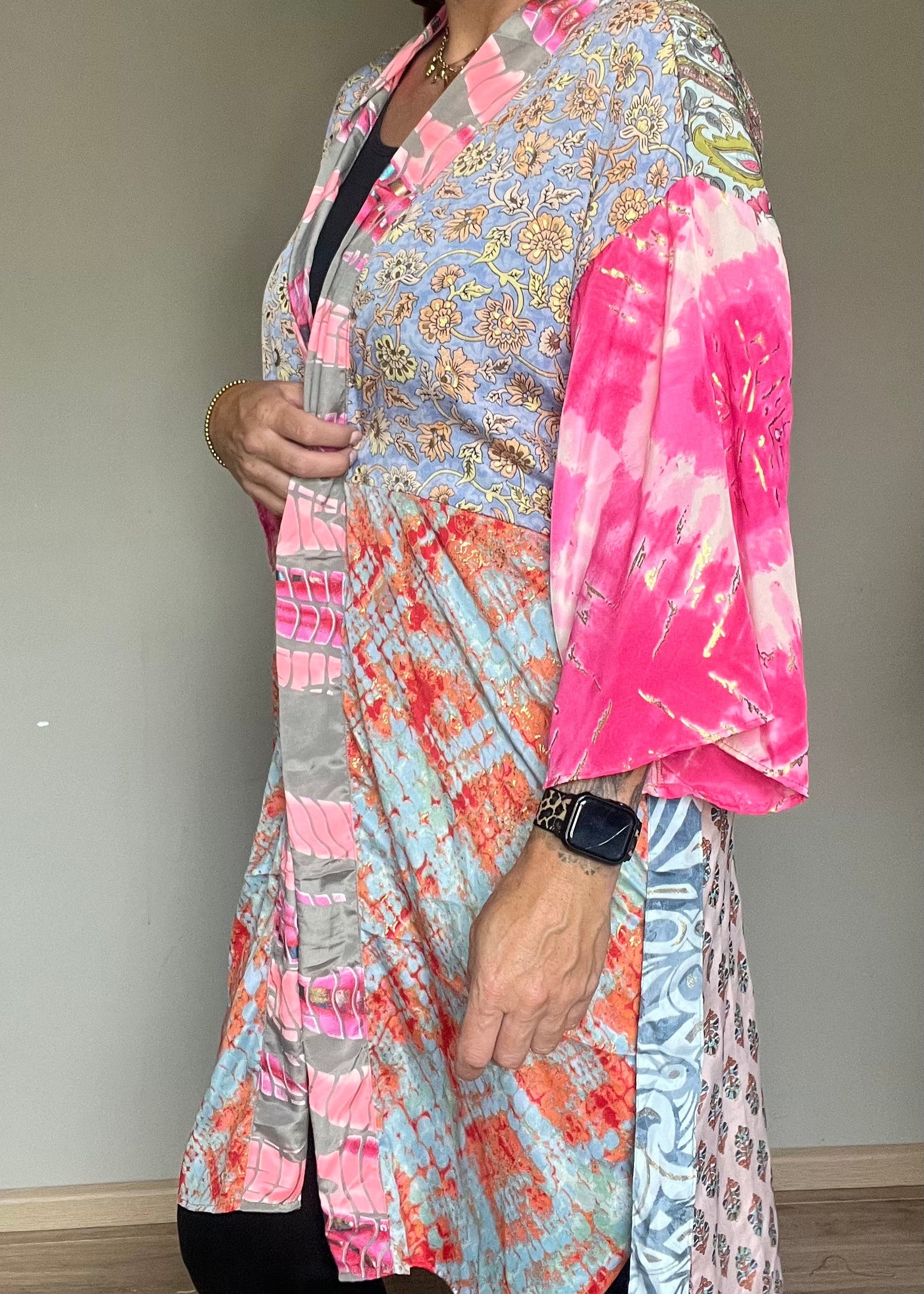 70% zijde luchtige kimono in verschillende hippe boho prints uit india. elk uniek!