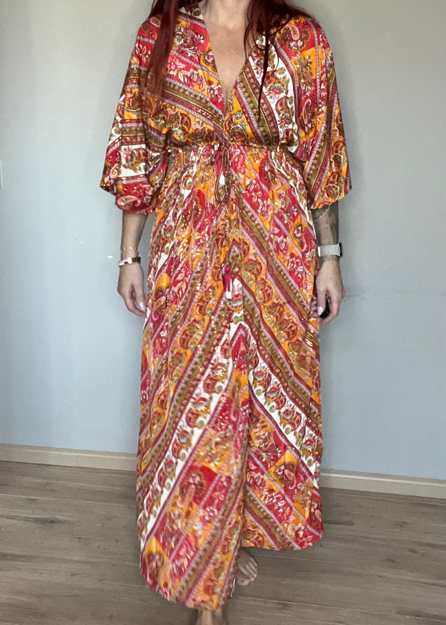 Zijde jurk uit india in boho stijl van piek fashion