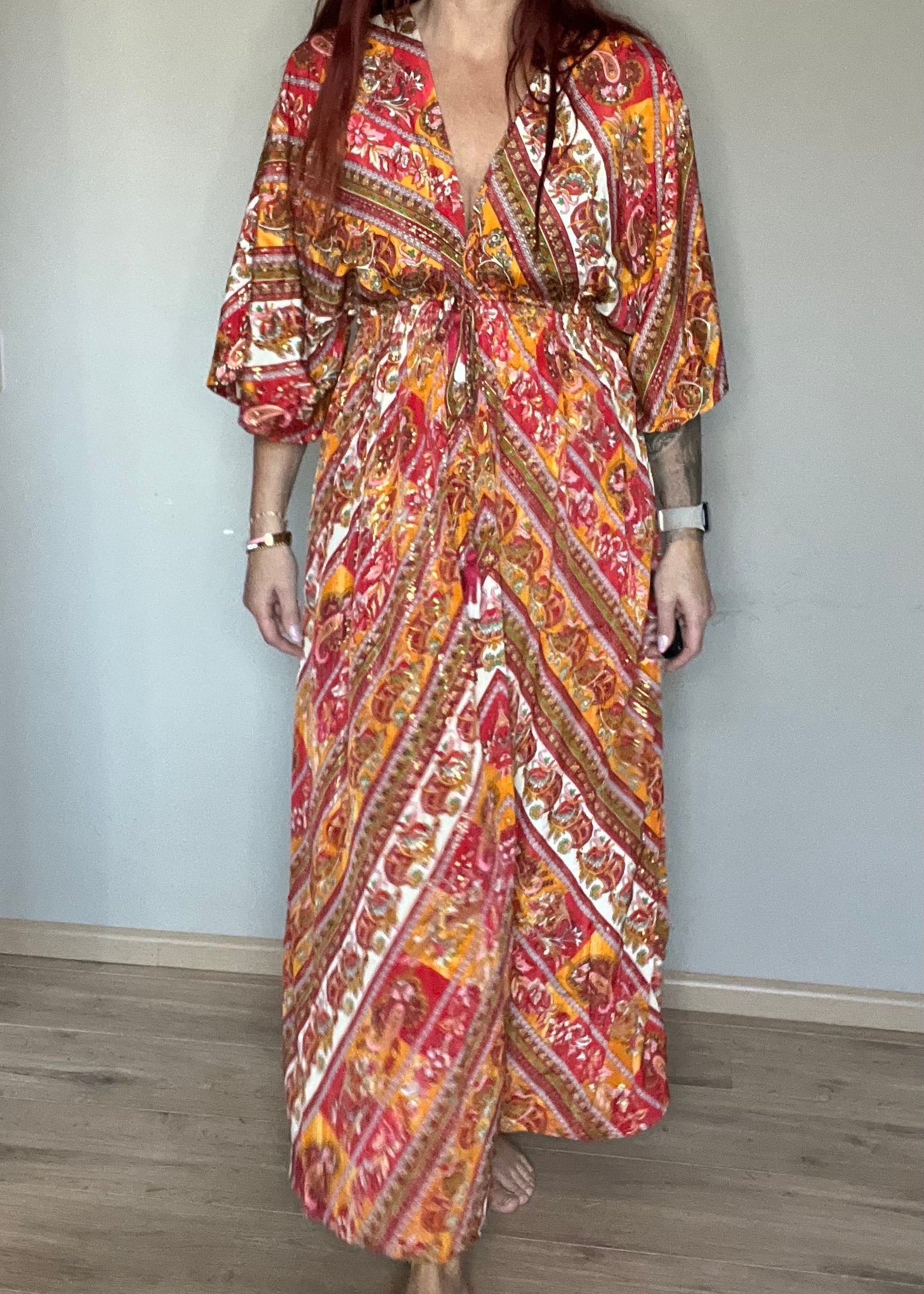 Zijde jurk uit india in boho stijl van piek fashion