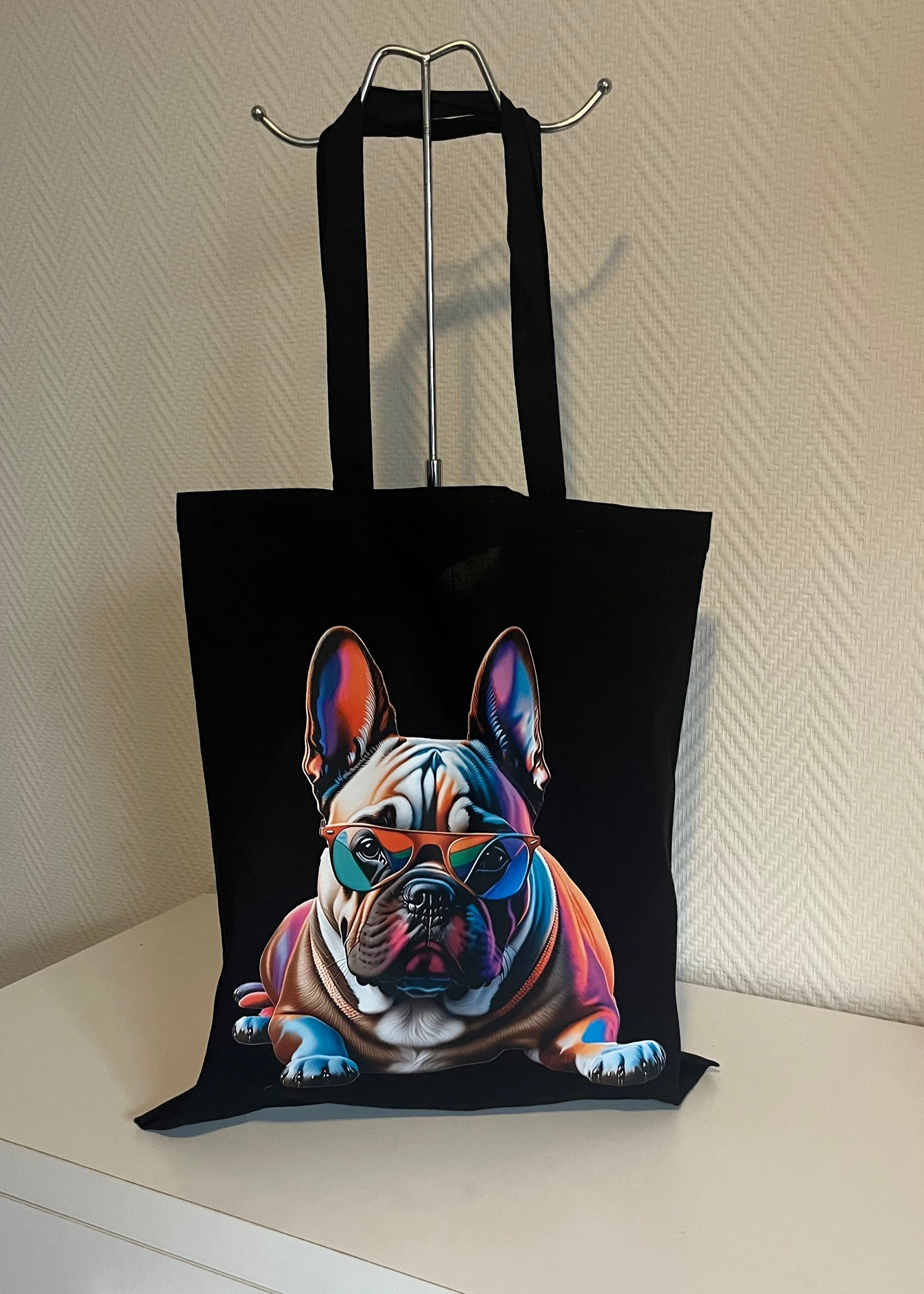 Katoenen bulldog schoudertas