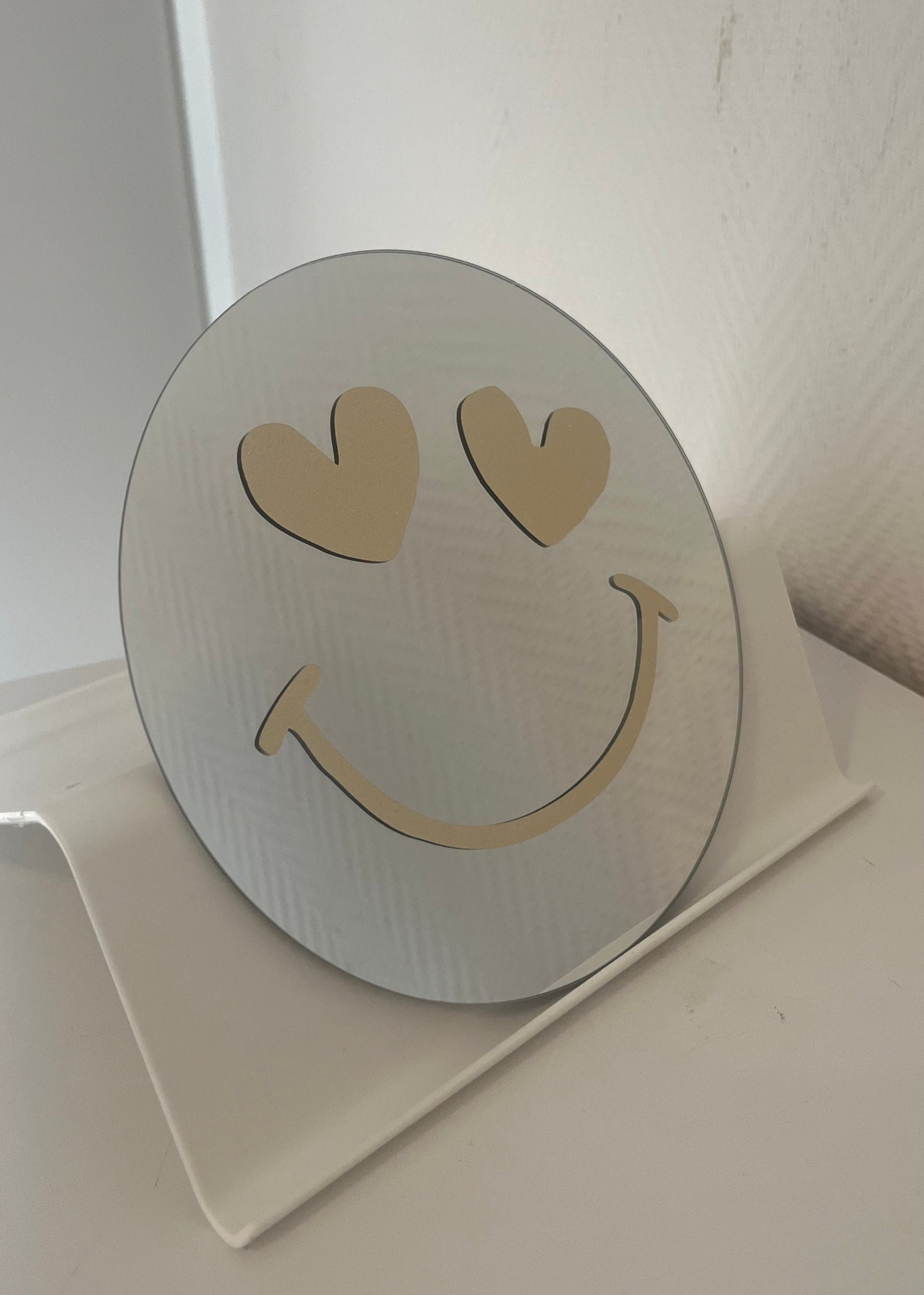hippe spiegel met smiley goud