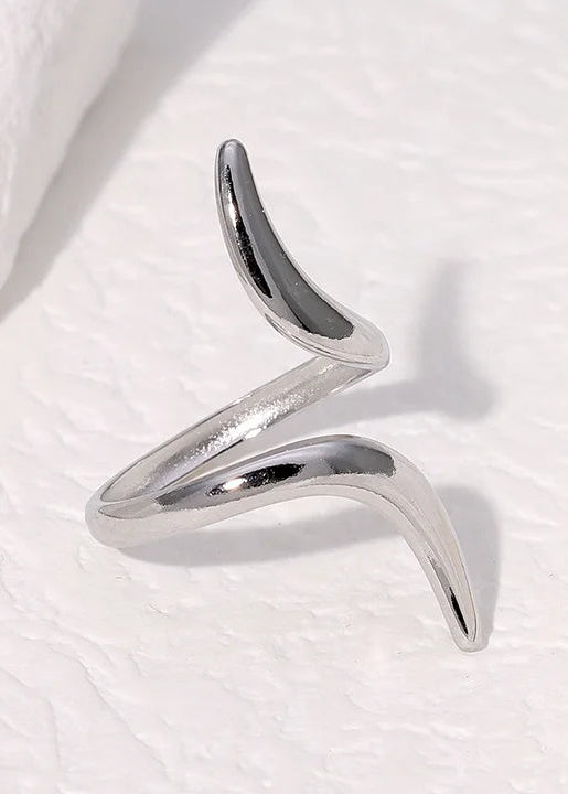 Stainless steel verstelbare ring, stijlvol, duurzaam en tijdloos sieraad voor elke look