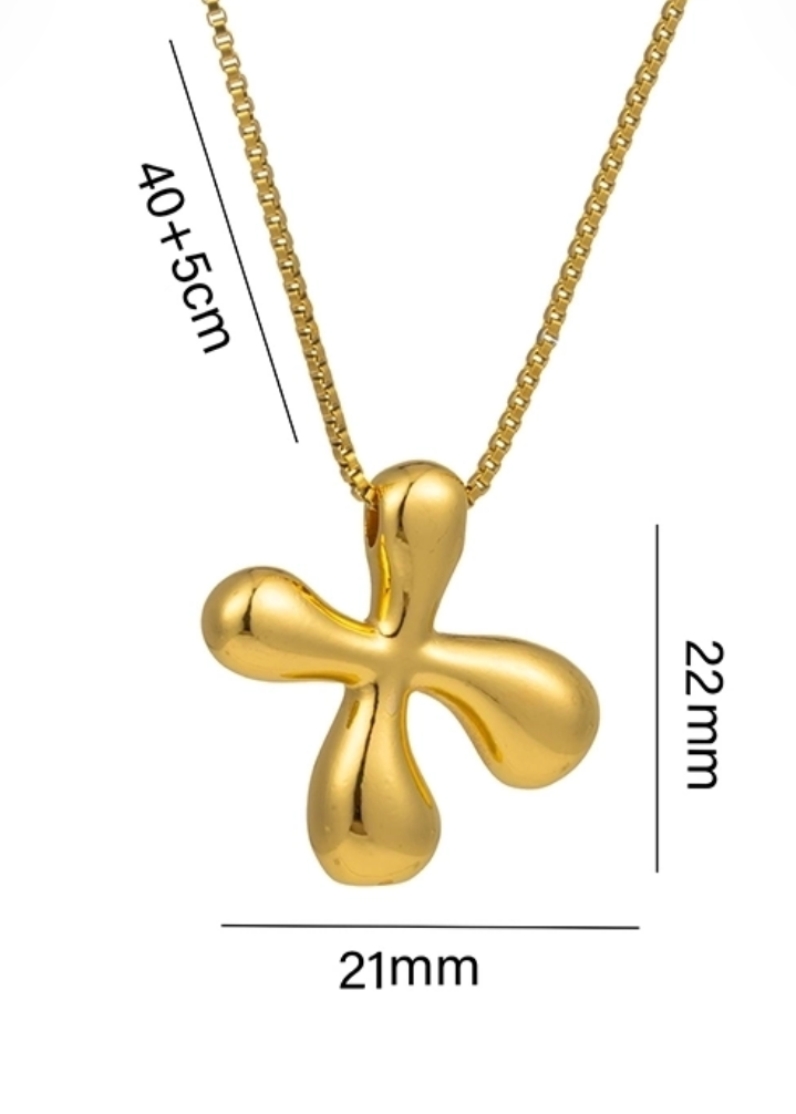Stainless steel ketting met letter initialen hanger in bubble vorm in goud of zilver van Piek Fashion