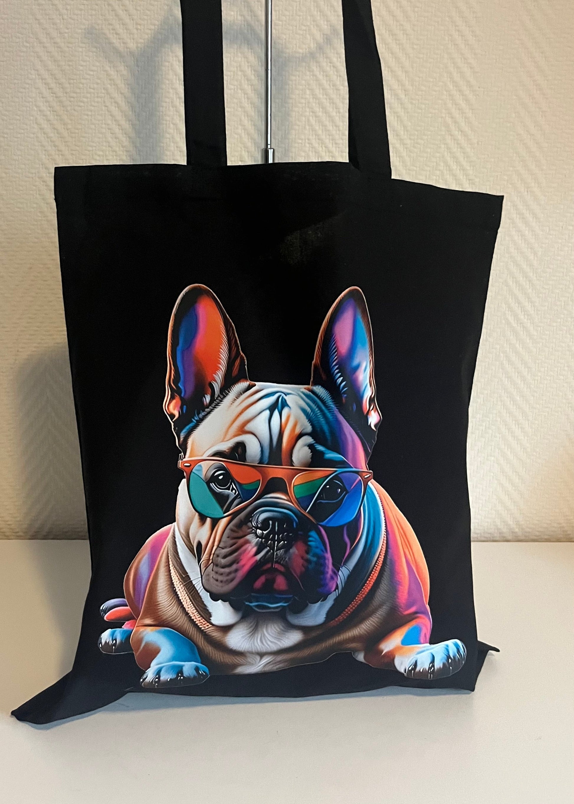 Schoudertas met print bedrukt van Bulldogs in zwart