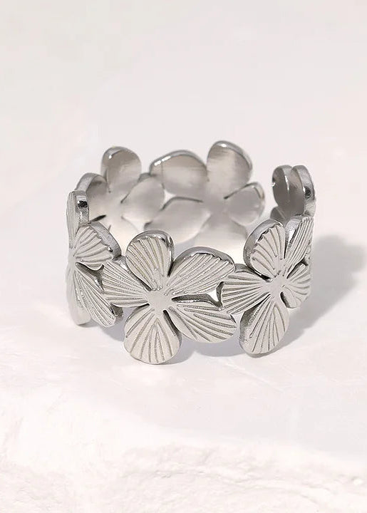 Stainless steel verstelbare ring, stijlvol, duurzaam en tijdloos sieraad voor elke look