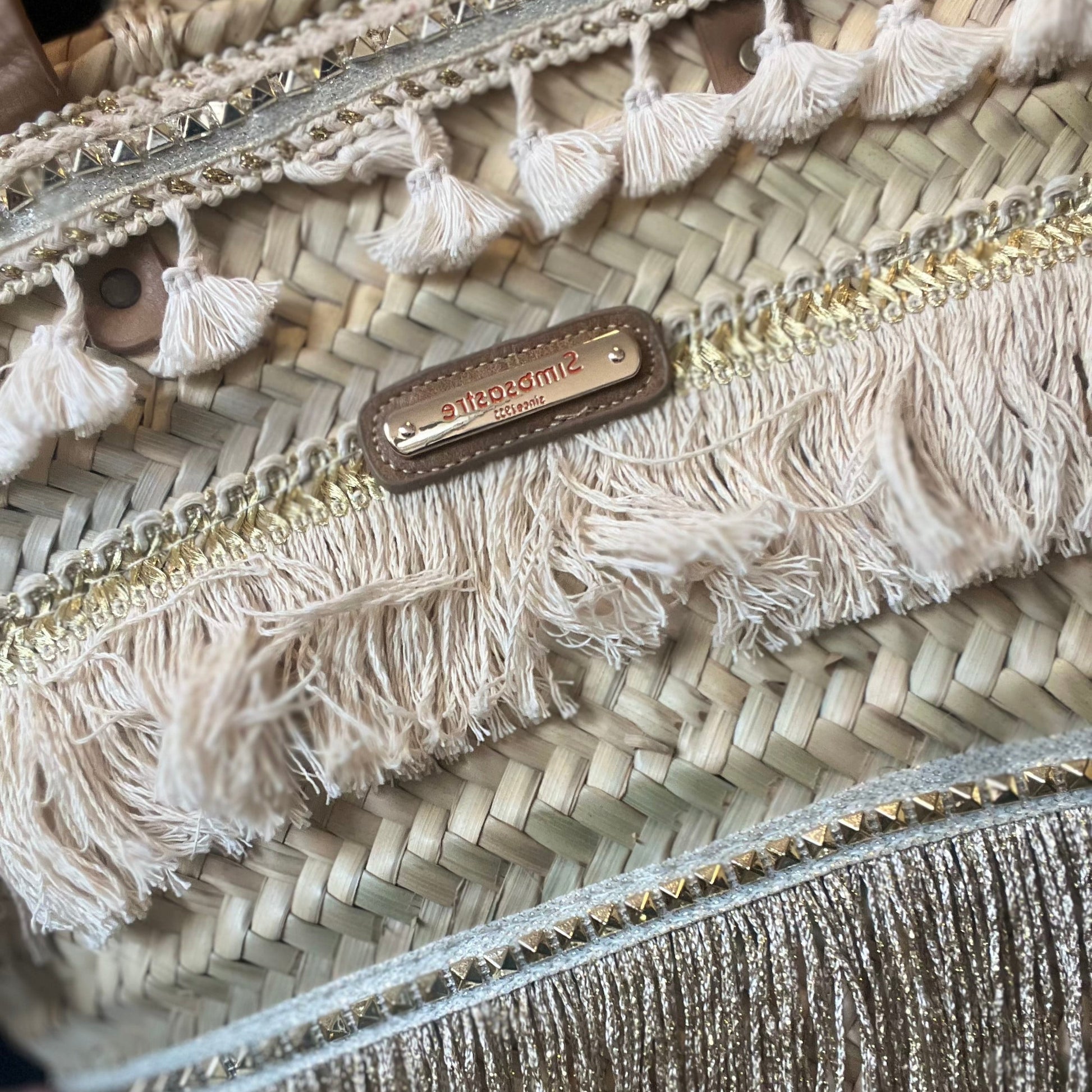 strandtas gold fringe