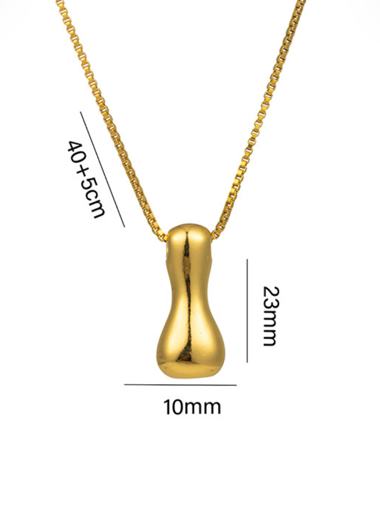 Stainless steel ketting met letter hanger in bubble vorm in goud of zilver van Piek Fashion