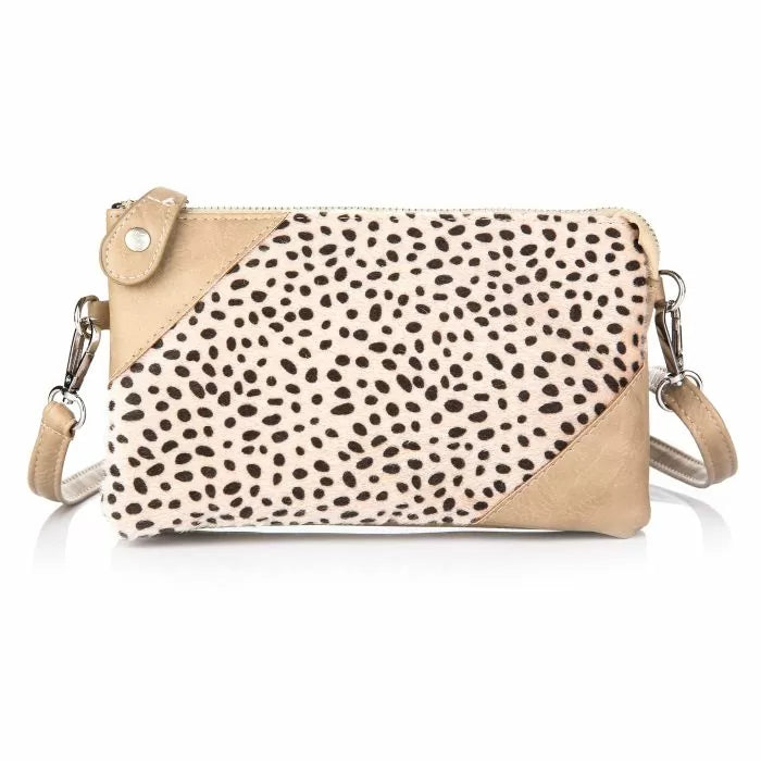 Crossbody Handtas Cheetah Beige