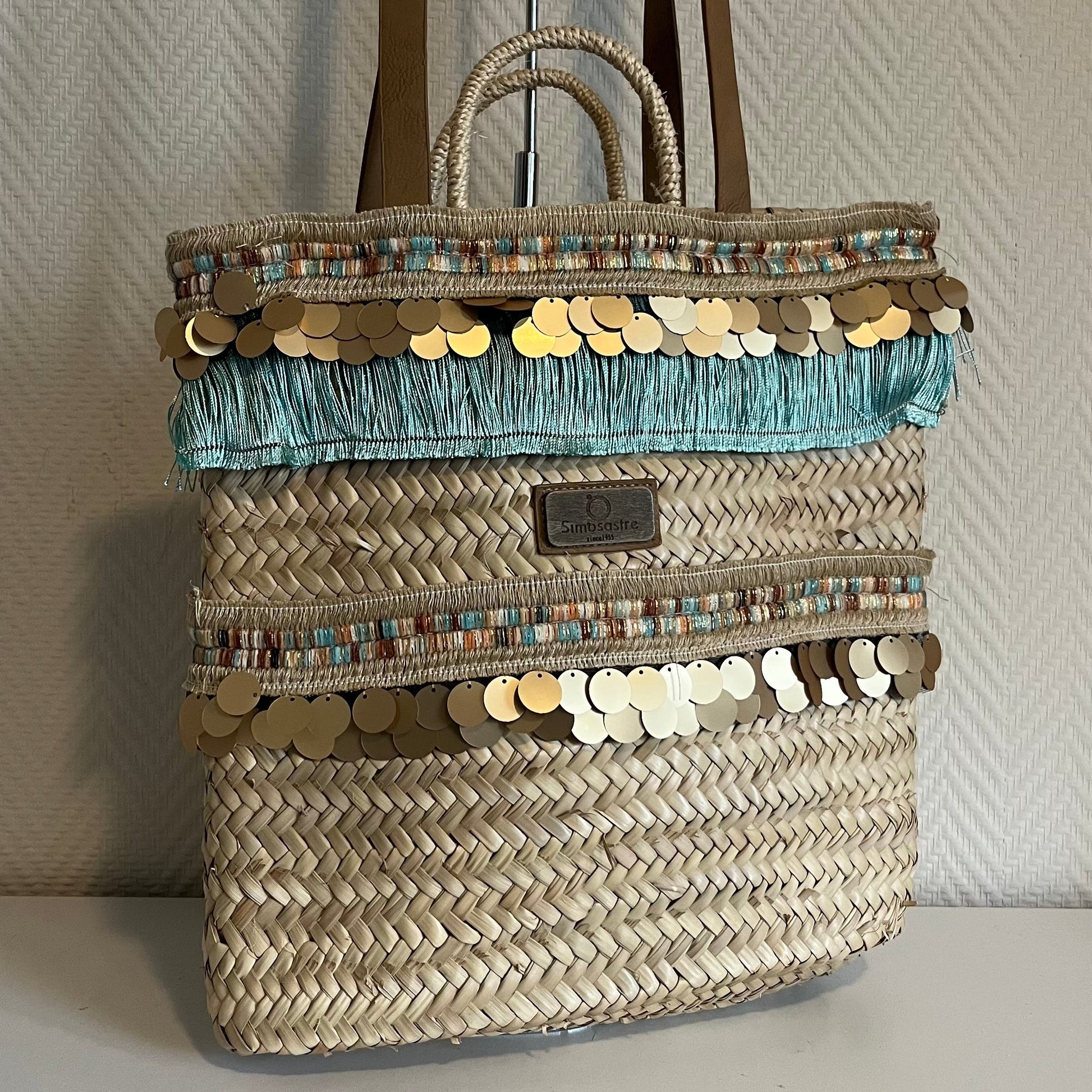 shopper turkoois boho style