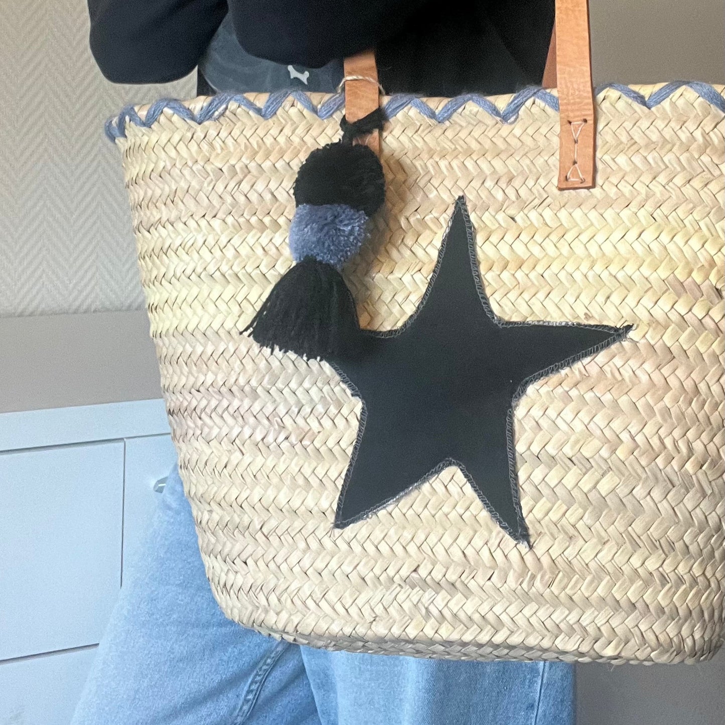 beachbag star van palmblad gemaakt 