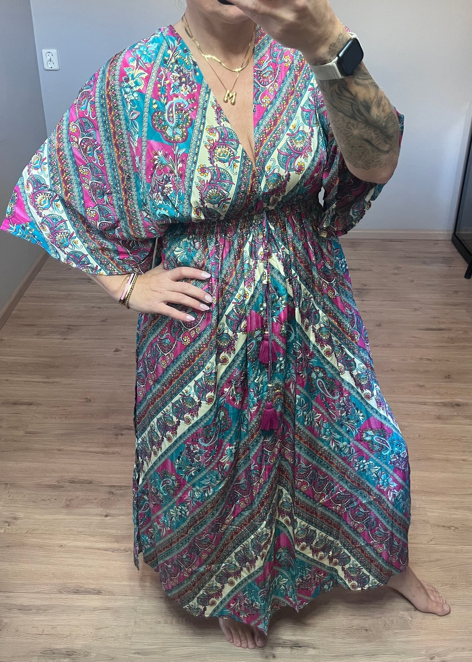 Zijde jurk uit india in boho stijl van piek fashion