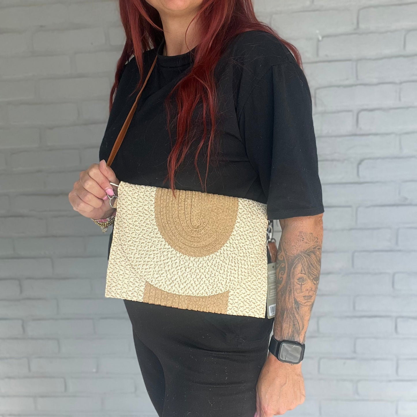 Schoudertas met klep Beige