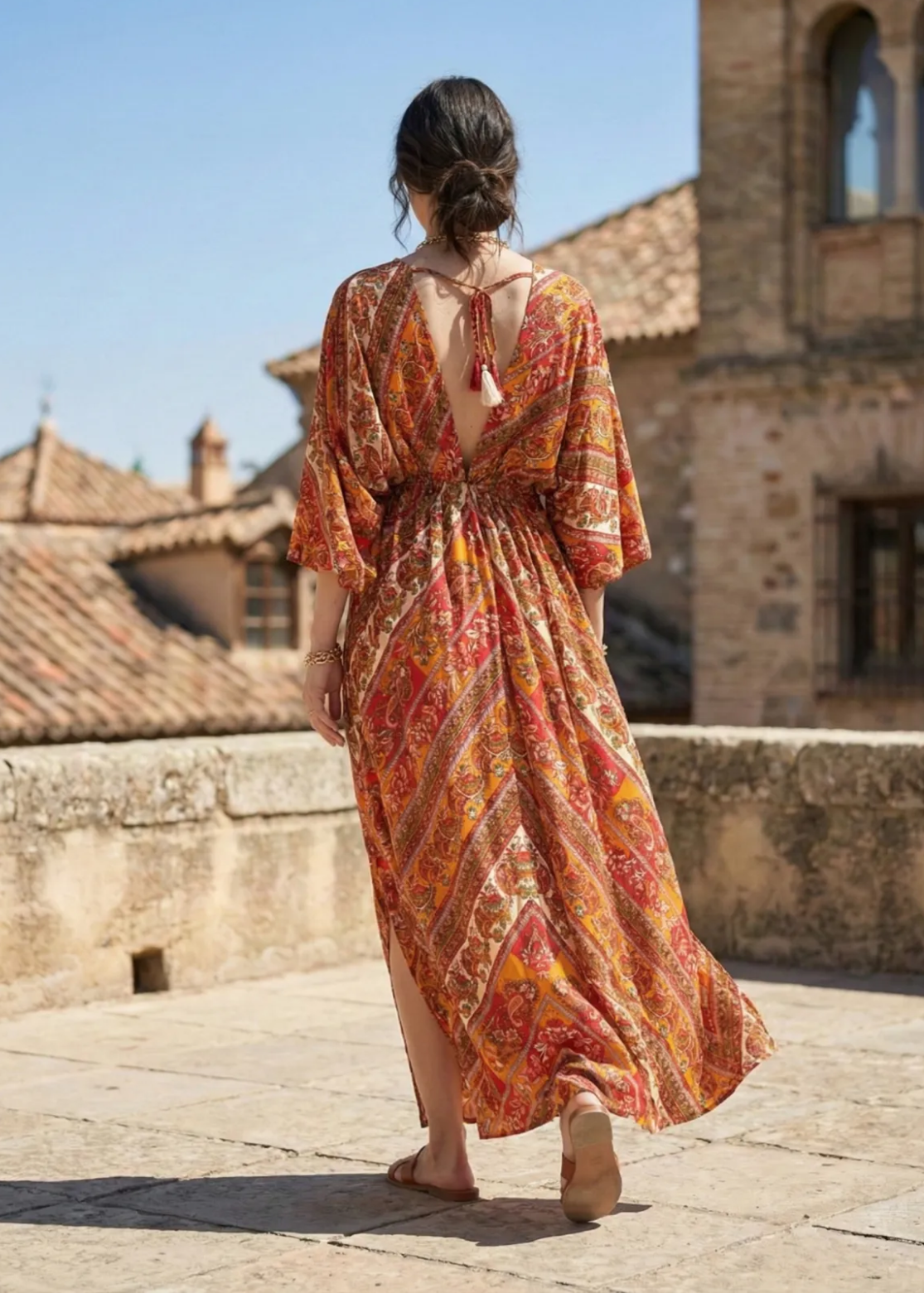 Zijde jurk uit india in boho stijl van piek fashion