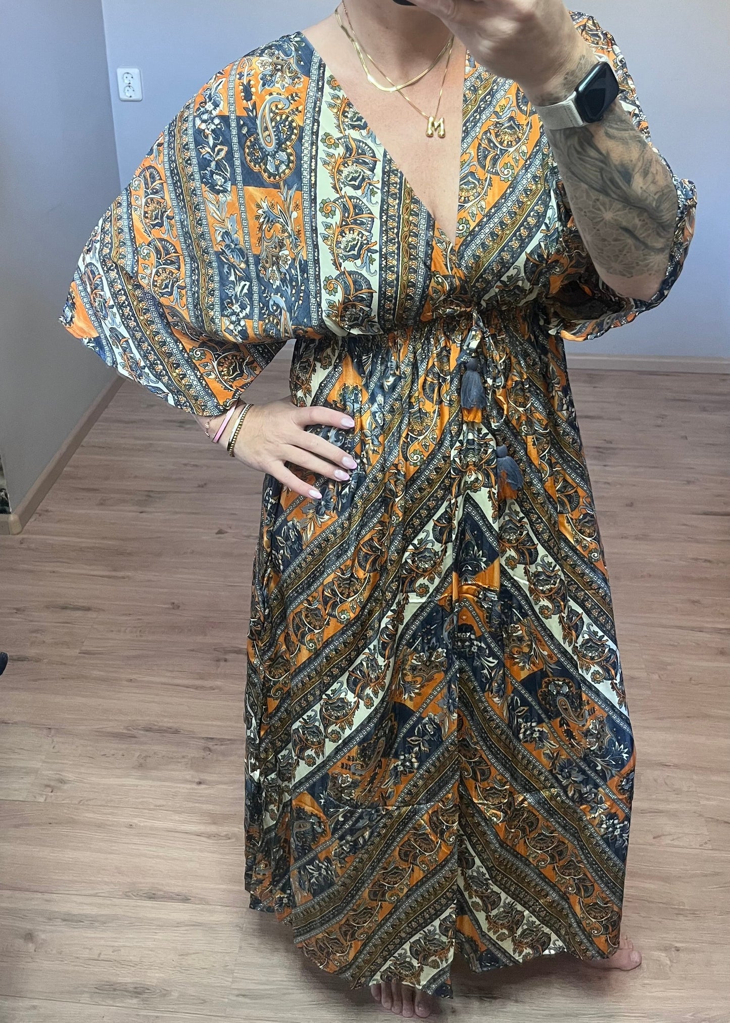 Zijde jurk uit india in boho stijl van piek fashion