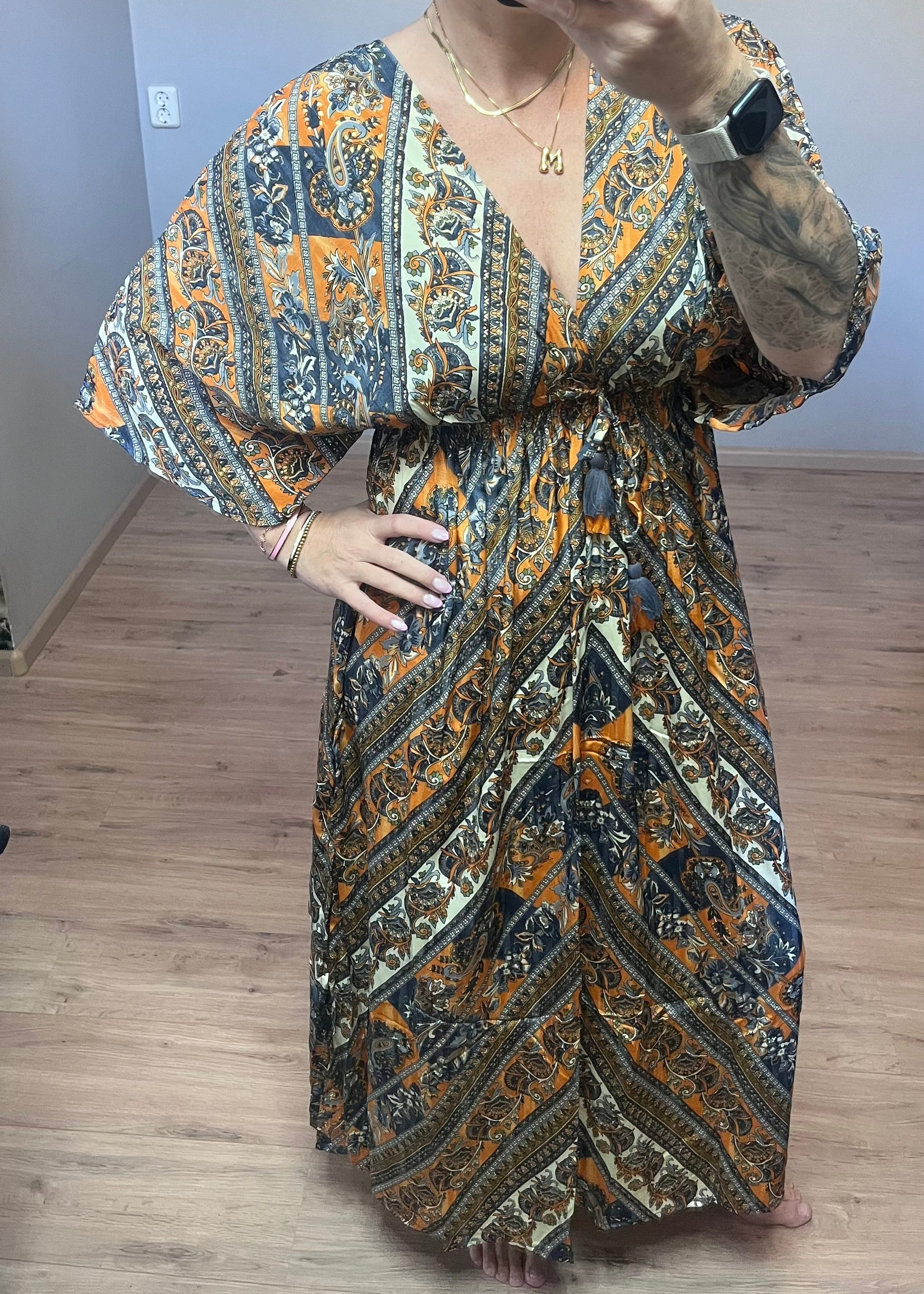 Zijde jurk uit india in boho stijl van piek fashion