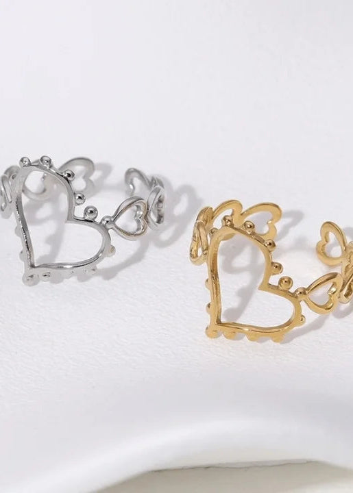 Stainless steel verstelbare ring, stijlvol, duurzaam en tijdloos sieraad voor elke look