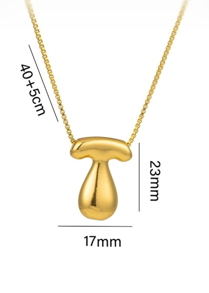 Stainless steel ketting met letter hanger in bubble vorm in goud of zilver van Piek Fashion