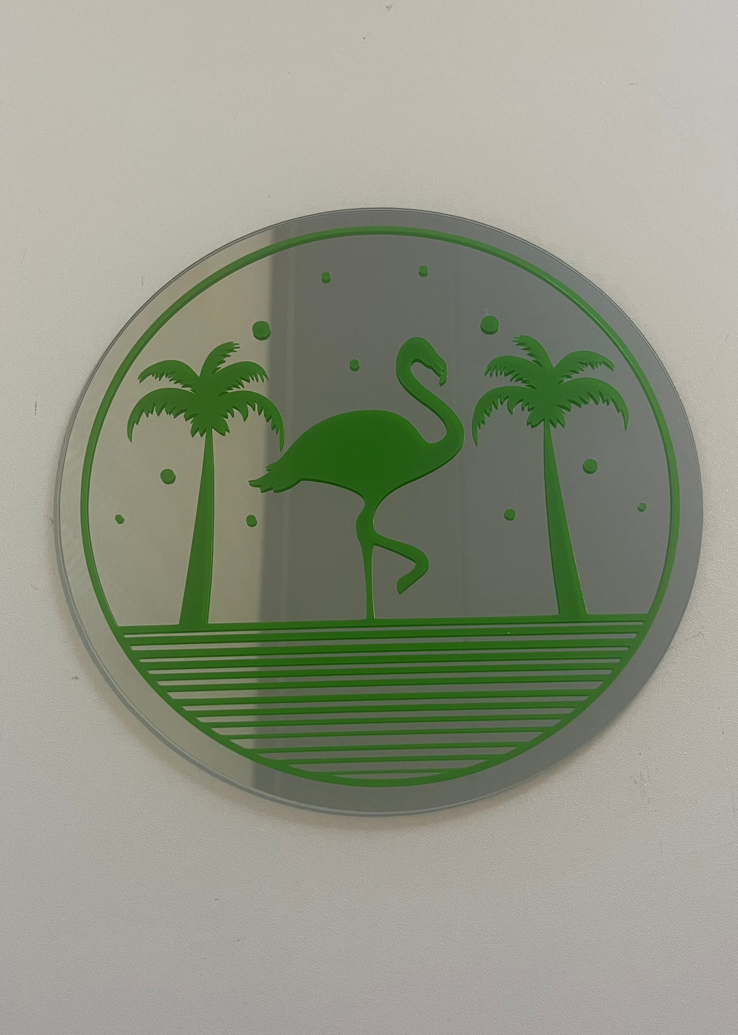 Bedrukte hippe spiegel flamingo