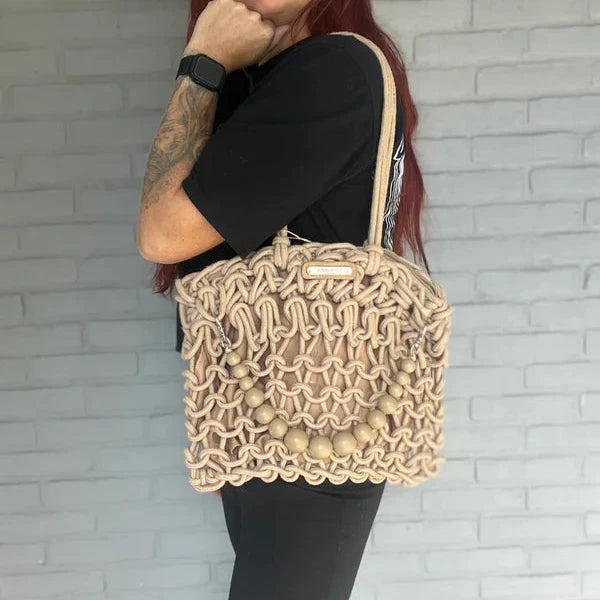 Daniella Rope Tote Cord Wood